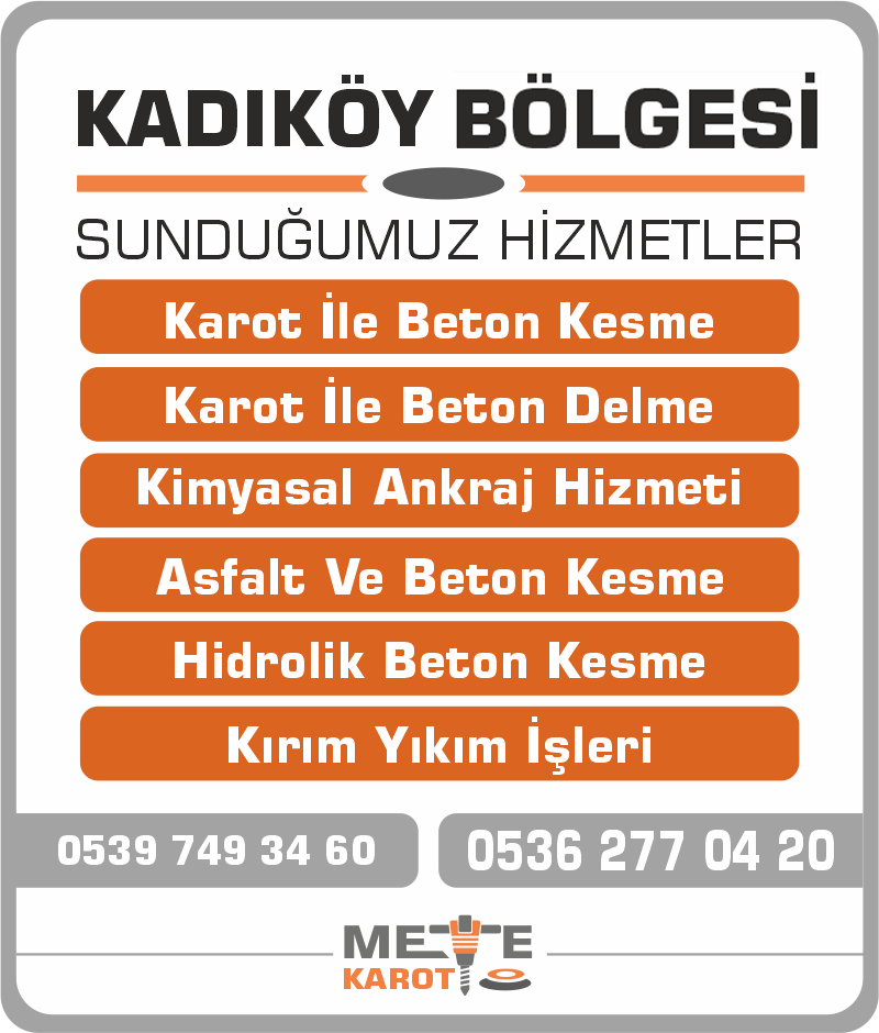 Kadıköy Karot Kesme ve Delme Beton Delme Asfalt Kesimi