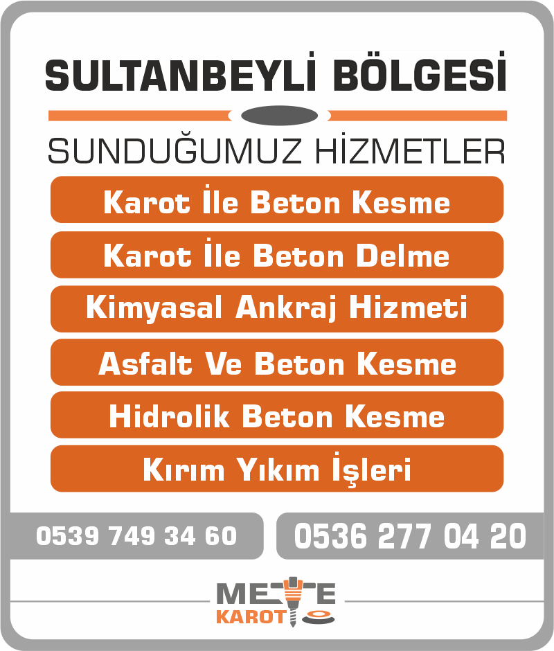 Sultanbeyli Karot Kesme ve Delme Beton Delme Asfalt Kesimi